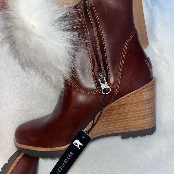Sorel Park City Short Wedge Boots Fur Trim Sz 5.5 NEW - Picture 7 of 11